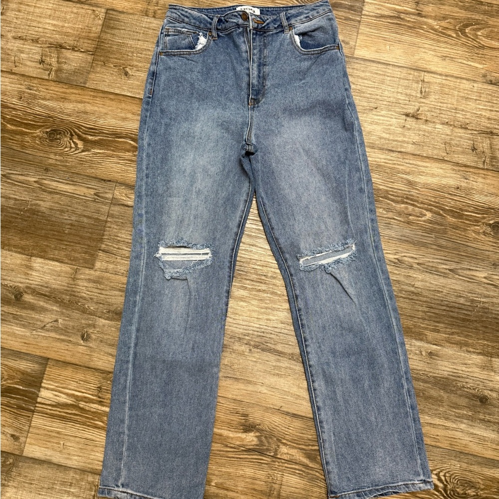 RSQ Light Blue Distressed Straight Leg Jeans